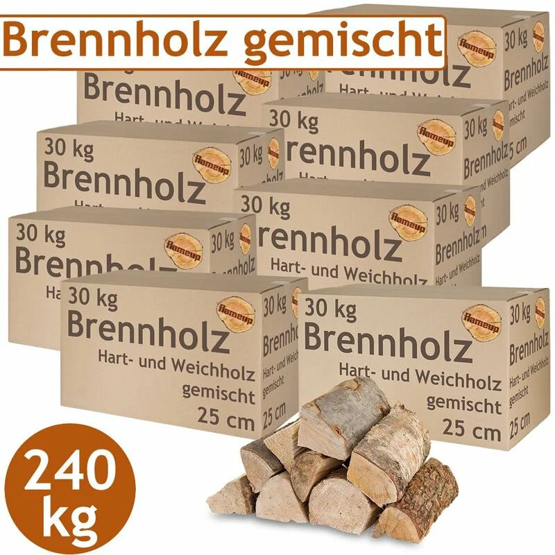 Bois de chauffage Mixte 240 kg Hêtre Chêne Bouleau Pin Epicéa Bol à feu Bois pour poêles