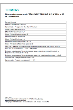 Groupe filtrant Siemens LB55565