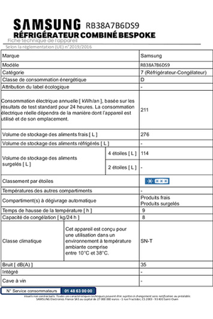 Refrigerateur congelateur en bas Samsung RB38A7B6DS9 BESPOKE