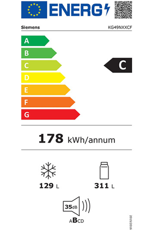 Refrigerateur congelateur en bas Siemens KG49NXXCF